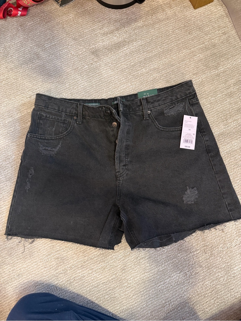 wild fable Black Distressed High-Rise Jean Shorts